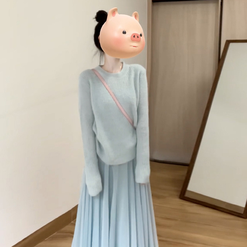 早秋穿搭一整套感气质两件套装裙女2025新款韩系减龄显瘦长裙|undefined