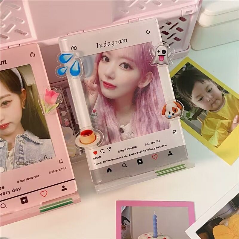 小紅書insアクリルロック音楽立牌DIYプレゼント3インチカード立牌写真フォトフレーム|undefined
