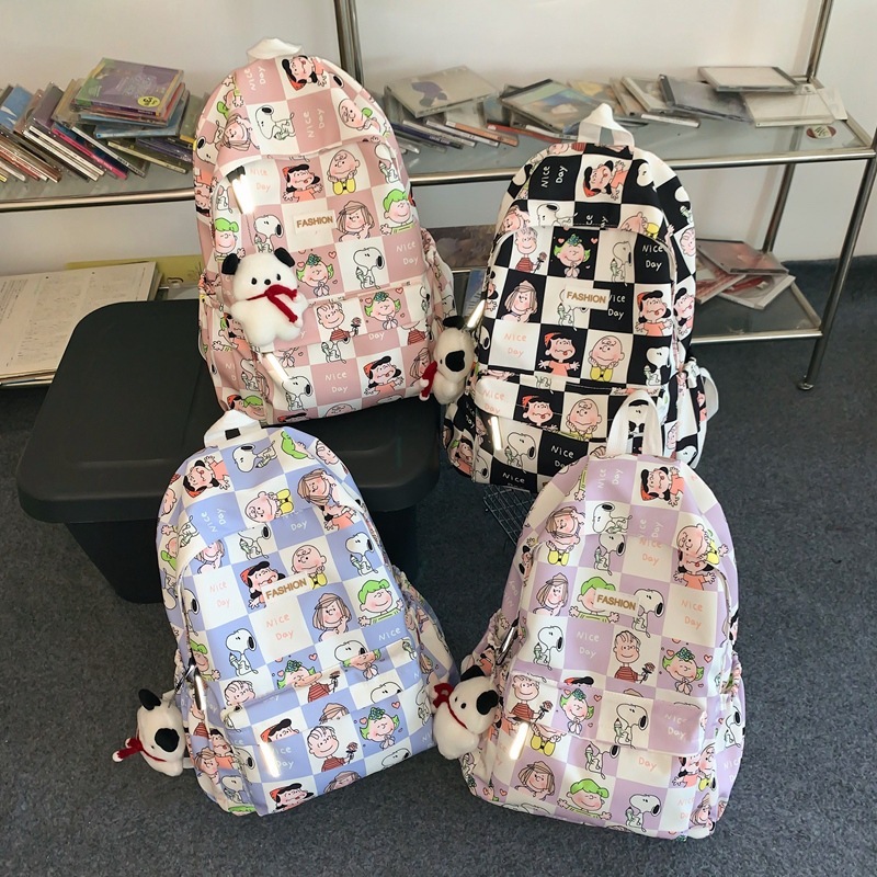 2025 新和風女子スクールバッグ中学生バックパックシンプルな無地多用途新鮮なバックパック|undefined