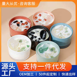 现货彩色玻璃杯水晶石外贸大豆蜡香薰蜡烛伴手礼水晶石香蜡烛