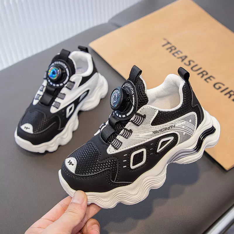 儿童鞋子2025秋季新款透气软底儿童运动鞋中大男童老爹鞋