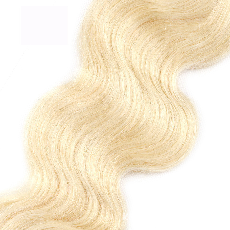 8A 613 color rubio cortina de pelo peluca onda del cuerpo banda de pelo real 613 bandas de pelo