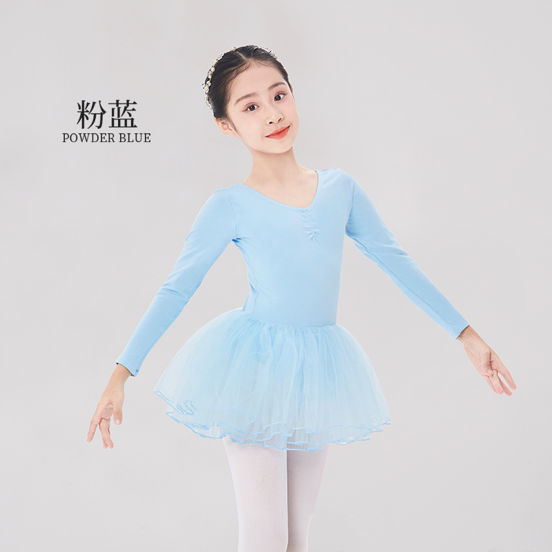 Día del Niño Actuación Niños Ropa de baile Práctica Chica Falda de ballet Chica de manga corta Ropa de baile Princesa Tutú