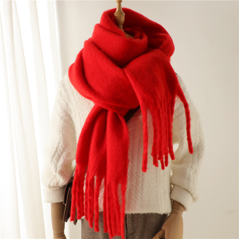 Mohair Schal Für Damen Und Herren Mit Fransen Und Perlen_voghion.com