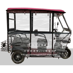 Yaşlılar üçün elektrik üçtəkərli velosiped örtüyü, tam qapalı, qalınlaşdırılmış şəffaf pərdəli