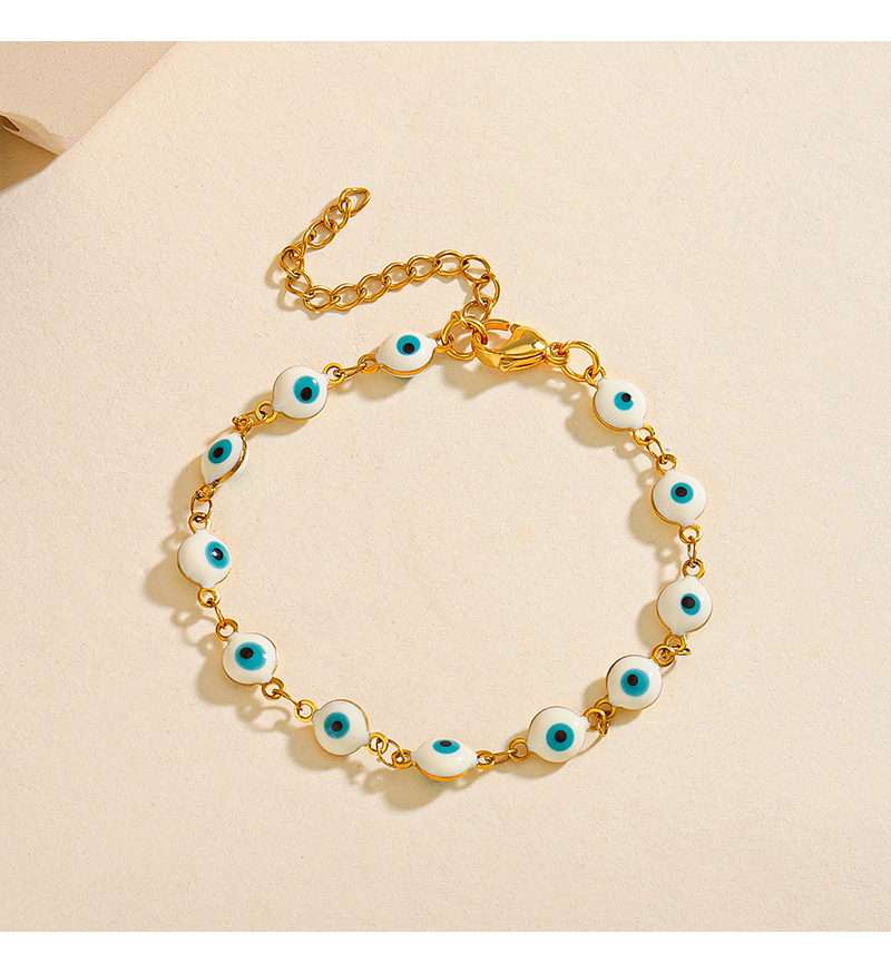 Daily Occasion Stainless Steel Material Eye Pattern Cartoon Style Eye Stainless Steel Plating Bracelets