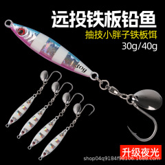 リトルファットマン 海釣りルアー サバ 鉄板砲弾 魚 ナマズ スピード沈没船釣り スローシェイク鉄板 スパンコール付き シングルフック