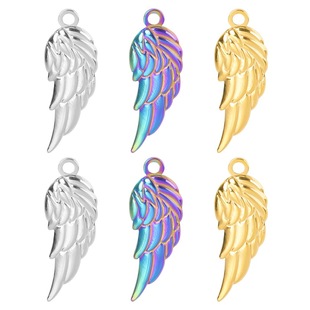 European and American color golden wings stainless steel in stock 18k plating mirror jewelry accessories DIY titanium steel necklace accessories
