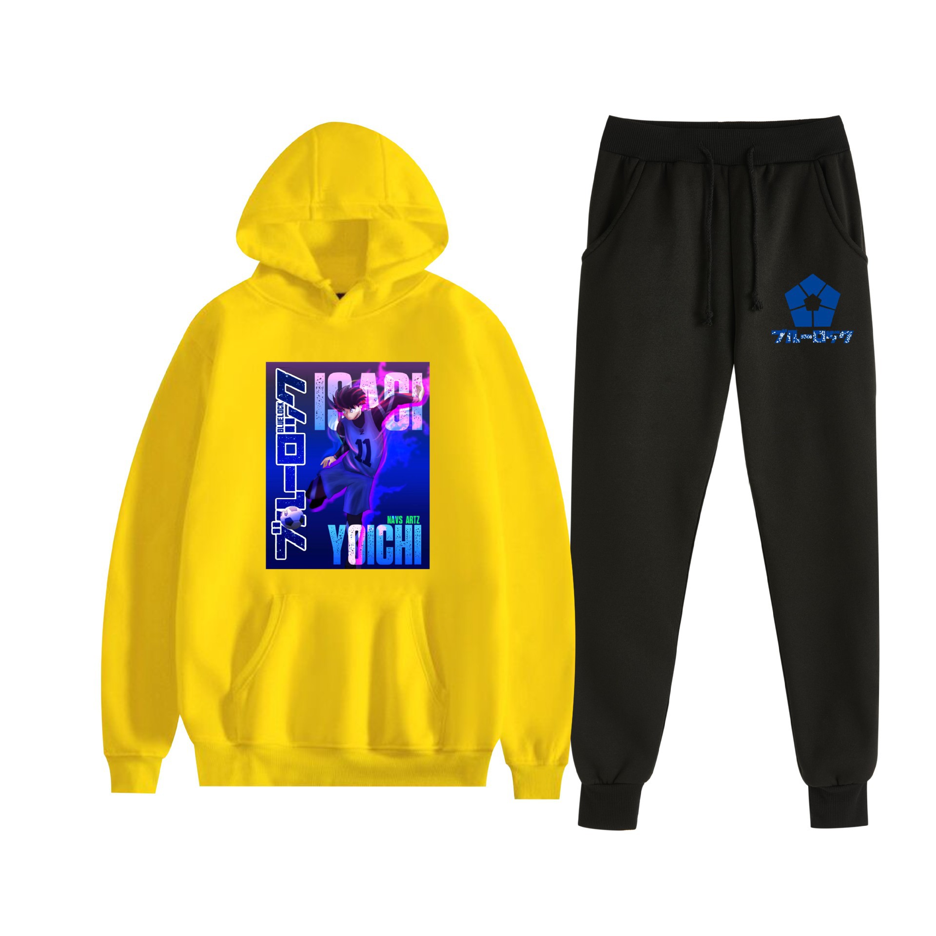 Europa y América Otoño Invierno BLUE LOCK Blue Prison Hombres y mujeres Deportes de ocio más suéter con capucha de terciopelo al por mayor