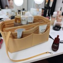 毛毡化妆包拉链多格妈咪旅行包多功能化妆品收纳包毛毡内胆包