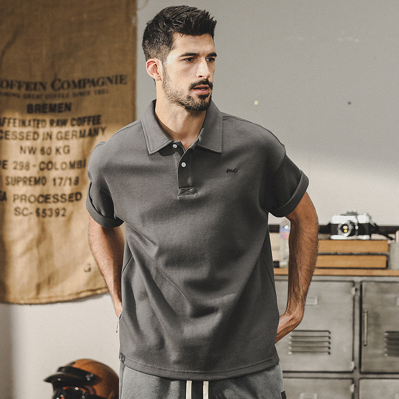 Jereino Men's Short-Sleeved Polo Shirt Men's Summer Trendy Brand American Simple Casual Men's T-Shirt 2026 New Style