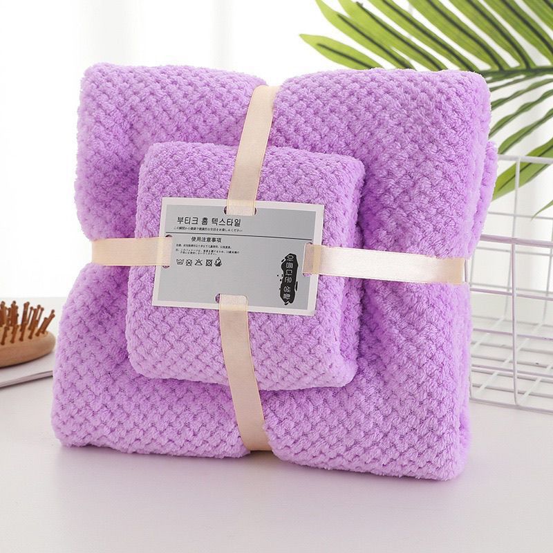 Coral toallas de toalla de baño de dos piezas, toallas de baño absorbentes, espesantes, baños suaves, secado rápido, viento