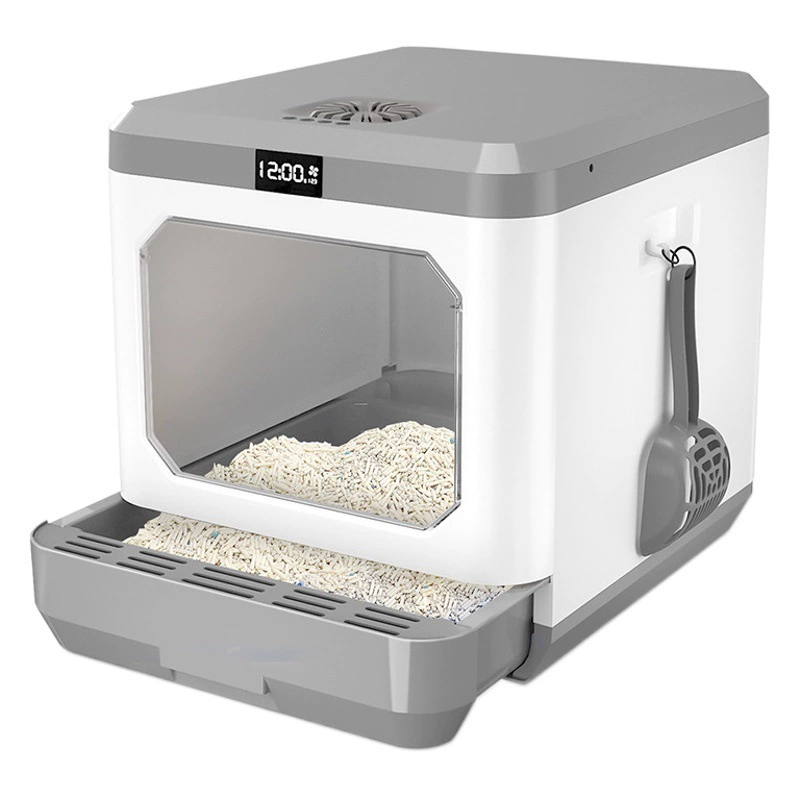 Крупный полностью закрытый лоток для кошек с защитой от разбрызгивания, интеллектуальные дезодорирующие принадлежности оптом, большой лоток для кошек