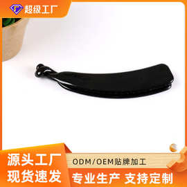 厂家直销平面塑料PC竖夹香蕉夹 经典黑色发夹子头饰百搭布艺配件
