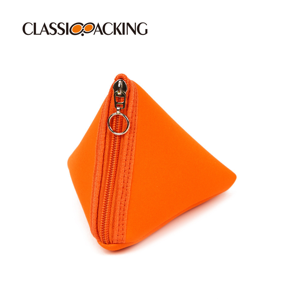 Bolsa de triángulo de color macaron personalizada bolsa de lápiz labial multifuncional bolsa de almacenamiento de joyería de moda bolsa de uñas logotipo imprimible