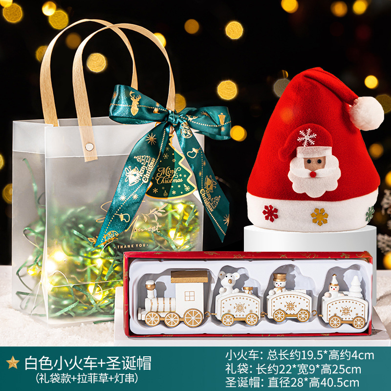 ★圣诞搭配★白色小火车+圣诞帽（精美礼袋+搭配灯串）