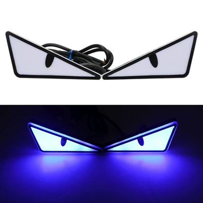 Cross-border motorcycle license plate screw light triangle devil eyes modified universal motorcycle decoration accessories car light (Other lights) - triangular-lamp-blue-2-piecesset