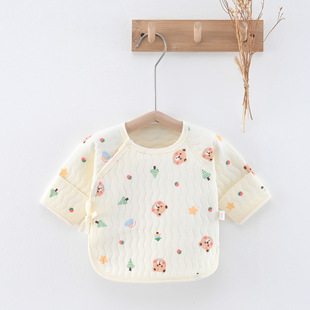 [Class A boneless] newborn warm half back clothes one-piece top newborn baby clothes baby thickened warm