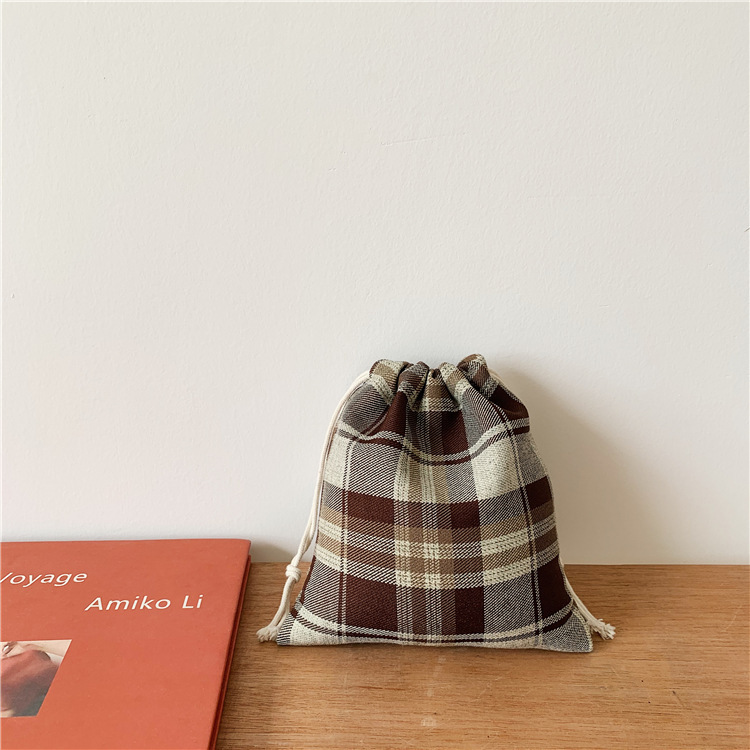07221 Japanese-style simple polyester-cotton drawstring storage bags, candy bags, polyester drawstring bags wholesale, trendy hand-carry undefined
