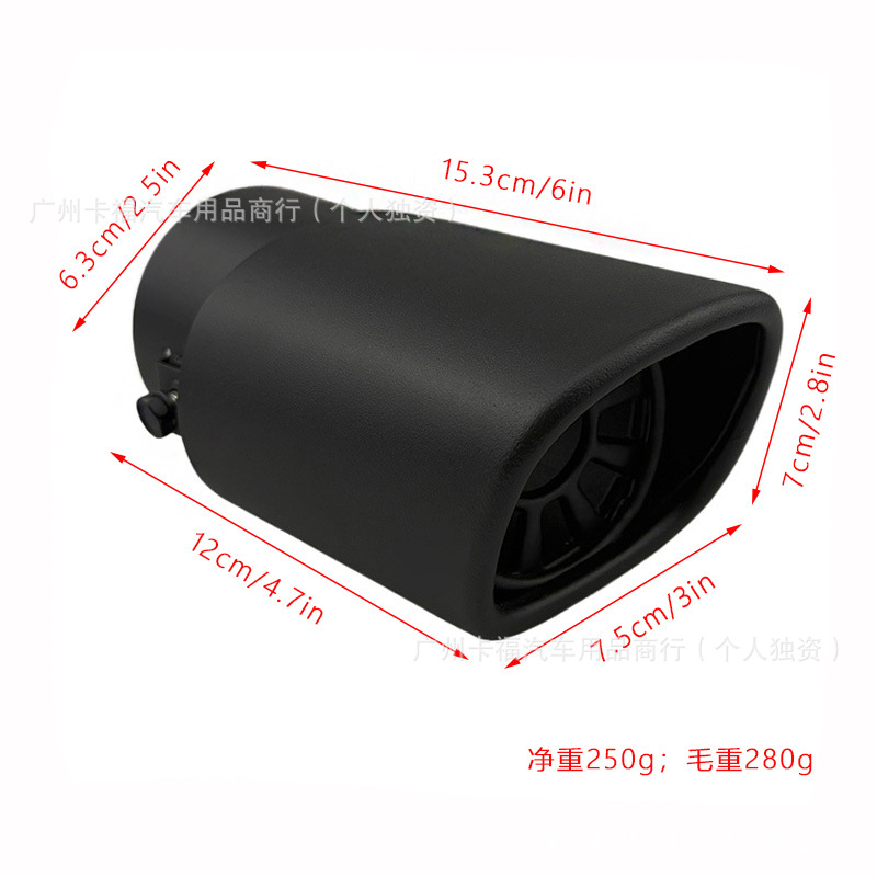 Universal Square Muffler for Cross-Border Use, Stainless Steel 63mm Exhaust Pipe, Modified Car Decorative Muffler, Sound Wave Tailpipe