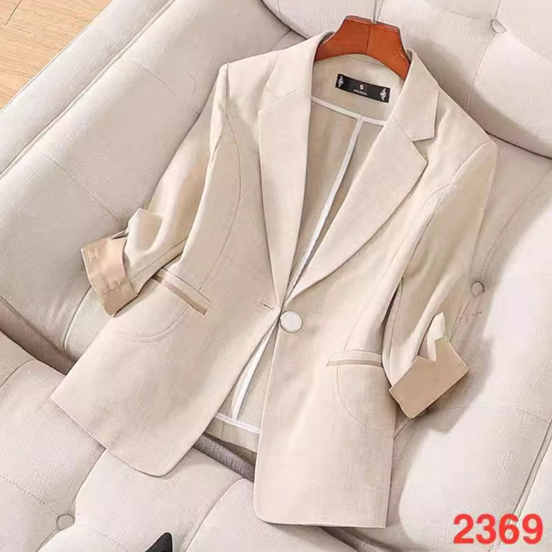Suit suit Women's Spring and Summer Seven-point Sleeve Thin Professional Temperament Goddess Fan Mingyuan High-end Suit Jacket Work Clothes