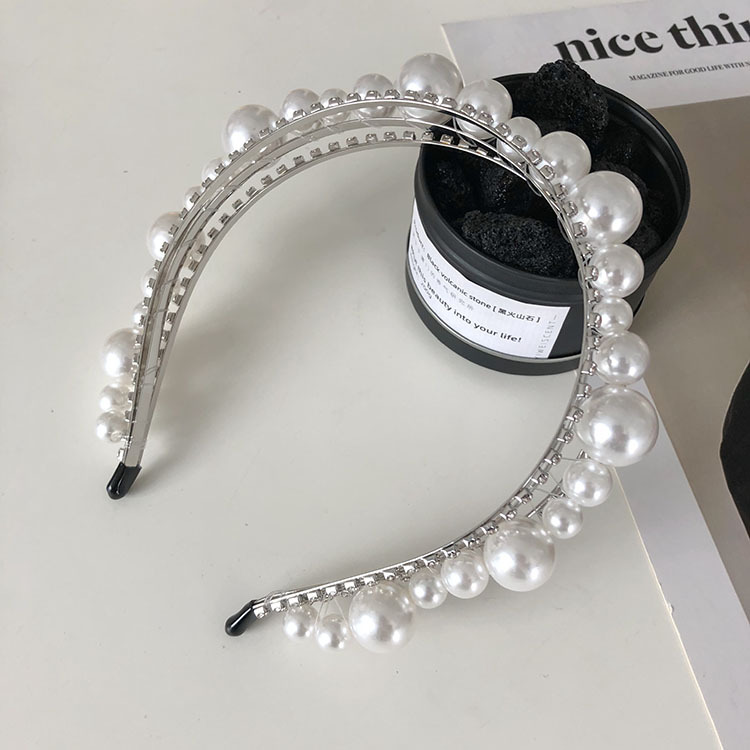 Baroque Rhinestone Pearl Multi-layer Full Diamond Headband display picture 5