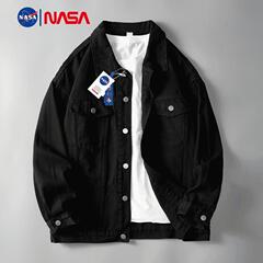 NASA共同ブランドのデニムジャケット メンズ 春秋 ゆったり アメリカンスタイル 多用途 カジュアルジャケット 韓国風 トレンド コラボ