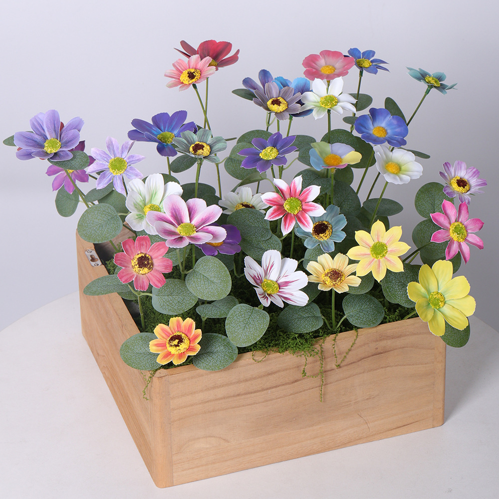 Flores de simulación violeta margarita flor de manzanilla decoración de boda flores flores falsas flores de hotel
