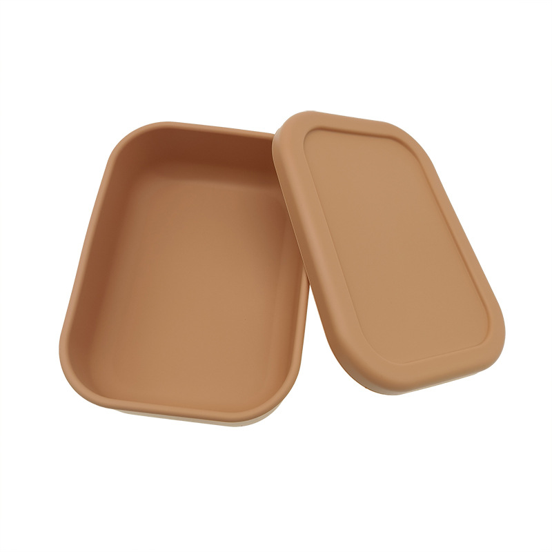 Caja de almuerzo de silicona de estilo japonés sellada horno de microondas trabajador de oficina Bento caja de almuerzo de estudiante portátil caja de almuerzo integrada de tres rejillas