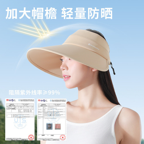 MEETSUNNY summer anti-UV sun hat women's sun hat empty top sun hat large brim shell hat
