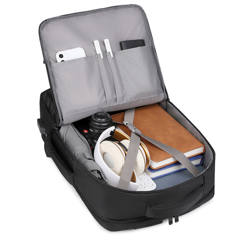 Mochila de negocios de suministro directo de fábrica al por mayor mochila urbana simple textura multi-Bolsillo mochila de los hombres