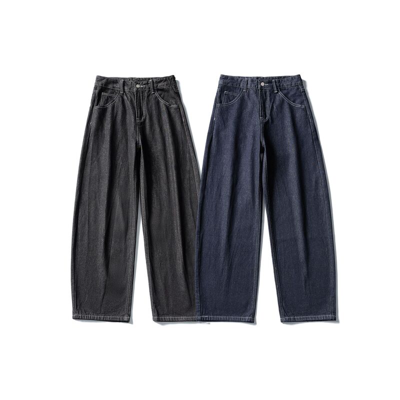 Aimatarget Heavyweight American Retro Washed Workwear Classic Straight Loose Wide-Leg Jeans for Men Ck137 Aimatarget Heavyweight American Retro Washed Workwear Classic Straight Loose Wide-Leg Jeans for Men Ck137