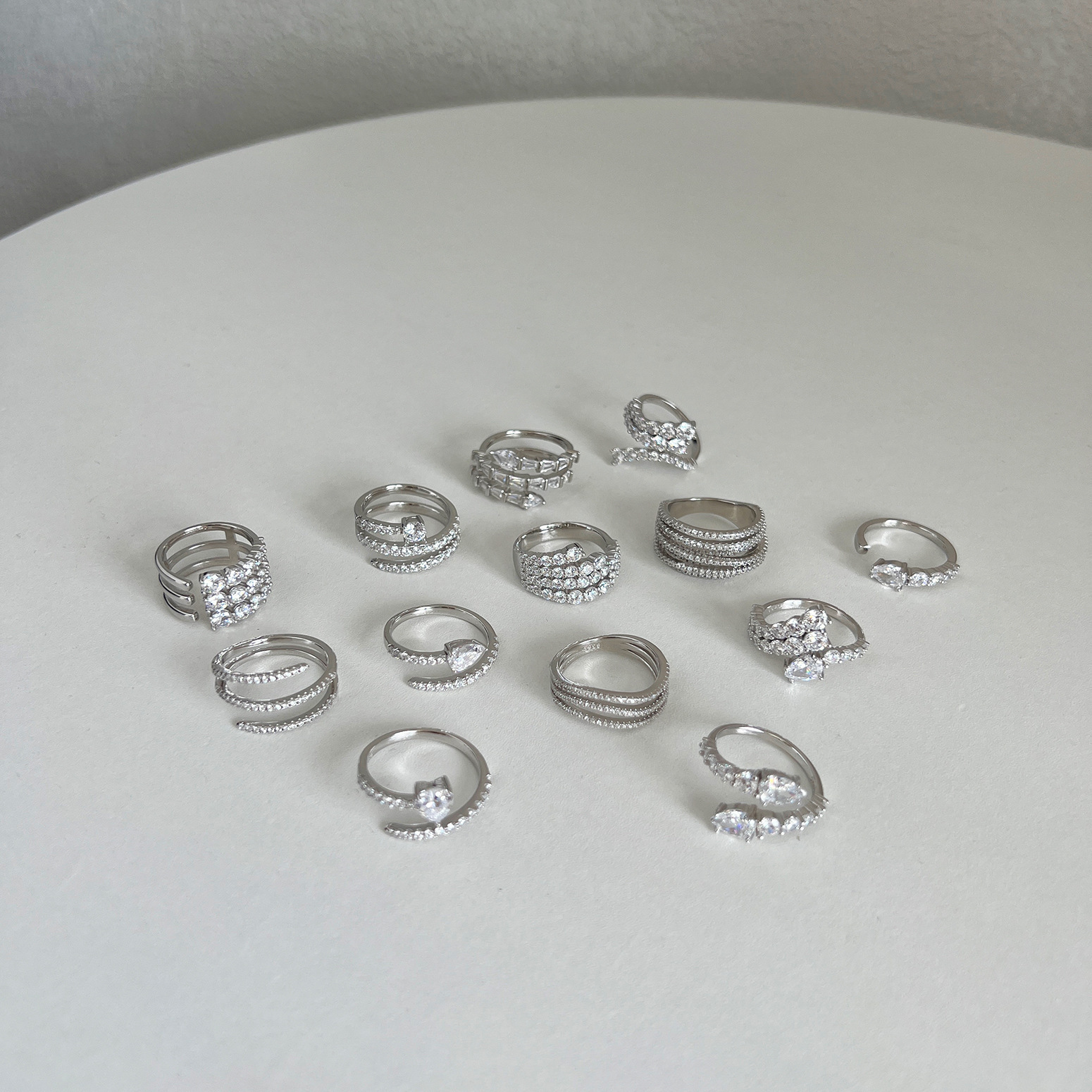 7g Weight Vacuum Plating Gold Plating Process Zircon Inlay Material Open Rings Classification 1 Piece Quantity Casual, Daily Occasion 925 Sterling Silver Material Water Droplets, Heart Shape Pattern Women's Gender Plating Design Simple Style Style 925 Sterling Silver Zircon Water Droplets Heart Shape Open Rings 2
