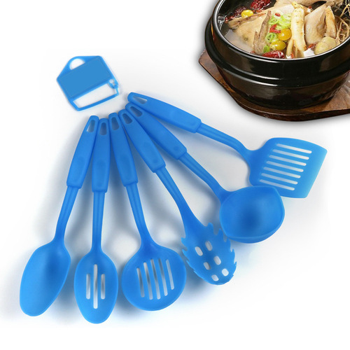 Small nylon kitchenware 6-piece plastic non-stick pot, spoon and spatula set kitchen utensil set