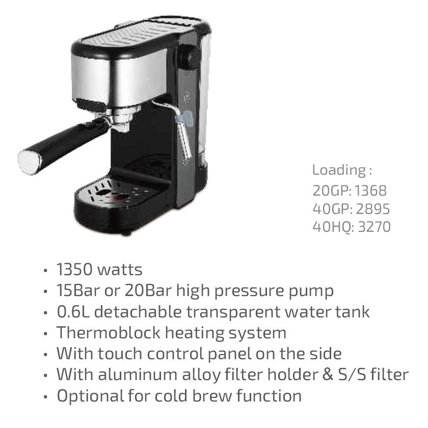 0.6L italiano semiautomático goteo cafetera casera burbuja de leche de vapor de alta presión oficina cafetera transfronteriza mayorista