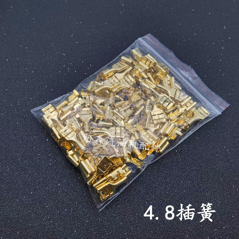 4,2 resorte de enchufe de cobre 5,2 pin de cobre redondo tarjeta de alimentación terminal de alambre 4,8/6,3/7,8 tarjeta de enchufe de conexión rápida primavera