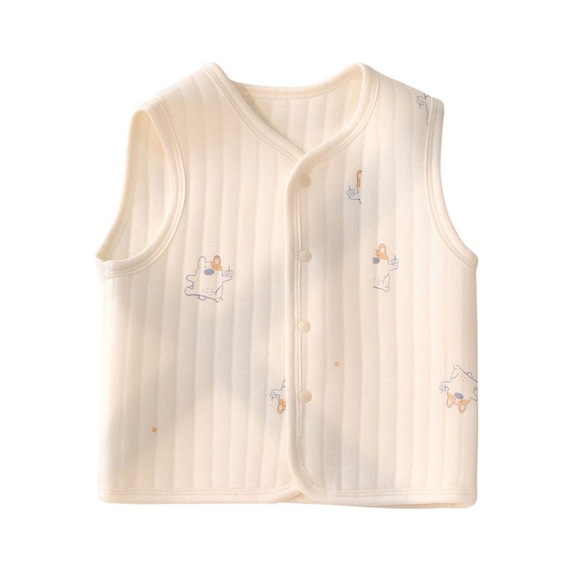 Chaleco de bebé de primavera y otoño Chaleco de bebé de tres capas abrigo cálido de algodón para niños ropa exterior Chaleco de hombres y mujeres recién nacido
