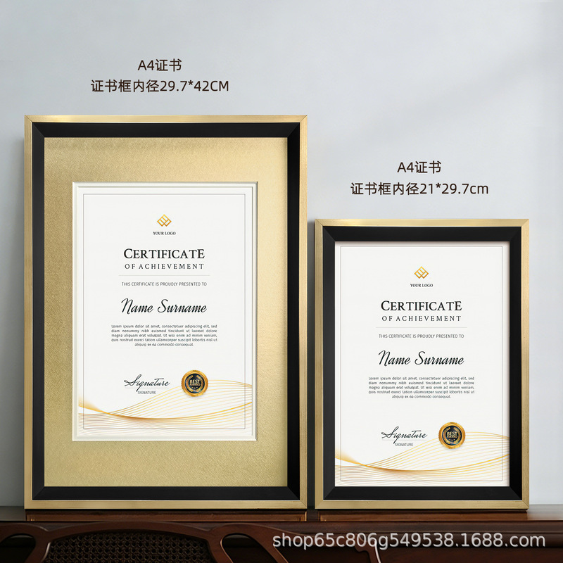 American-Style Modern Minimalist Light Luxury Solid Wood Certificate Photo Frame Award Gift Annual Frame Photo Frame High-End Wholesale