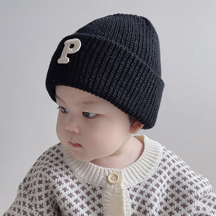 Baby Hat Autumn and Winter Knitted Hat Handsome Fashionable Men's and Women's Winter Wool Hat Children's Pullover Cap 2022 New