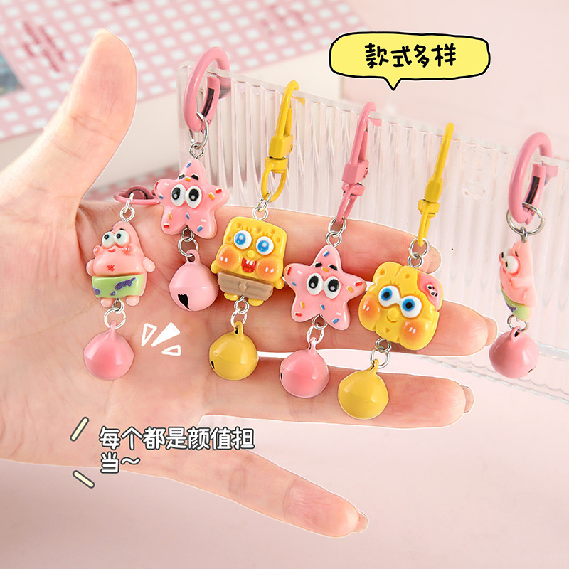 Llavero de Bob Esponja, el mejor amigo, colgante para llaves de bolso, regalo de graduación para estudiantes 2024, almacenamiento, mismo estilo, temporada de graduación