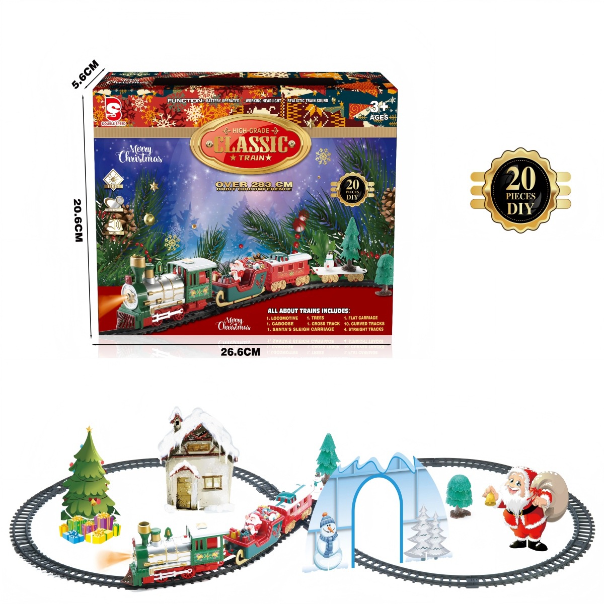 Ventas transfronterizas DIY regalos de Navidad juguetes ferroviarios eléctricos juguetes infantiles interactivos padres-hijos ensamblaje puzzle