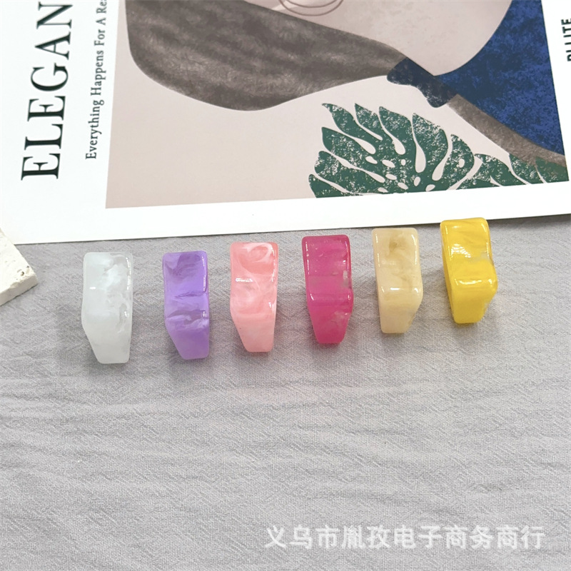 Amazon transfronteriza nuevo patrón de nube floreciente Arco Iris geométrico anillo de resina estilo simple anillo de personalidad femenina