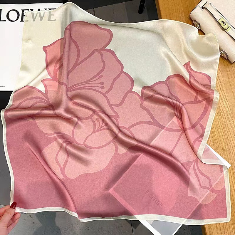 50g Weight Women's Cute Sweet Color Block Polyester Printing Flowers Scarf