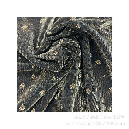 厂家新品 锦纶网布提花咖啡色波点提花网布 时尚女装面料