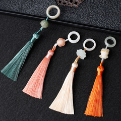 天然綠菩提跑環墨綠色流蘇配件陰皮蓮花手持穗子手串DIY吊穗批發