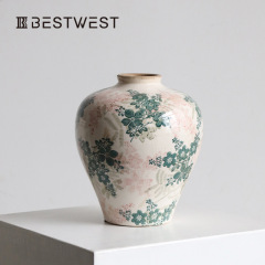 高级感陶瓷花瓶摆件轻奢中式客厅桌面插花装饰花器酒店样板间摆设