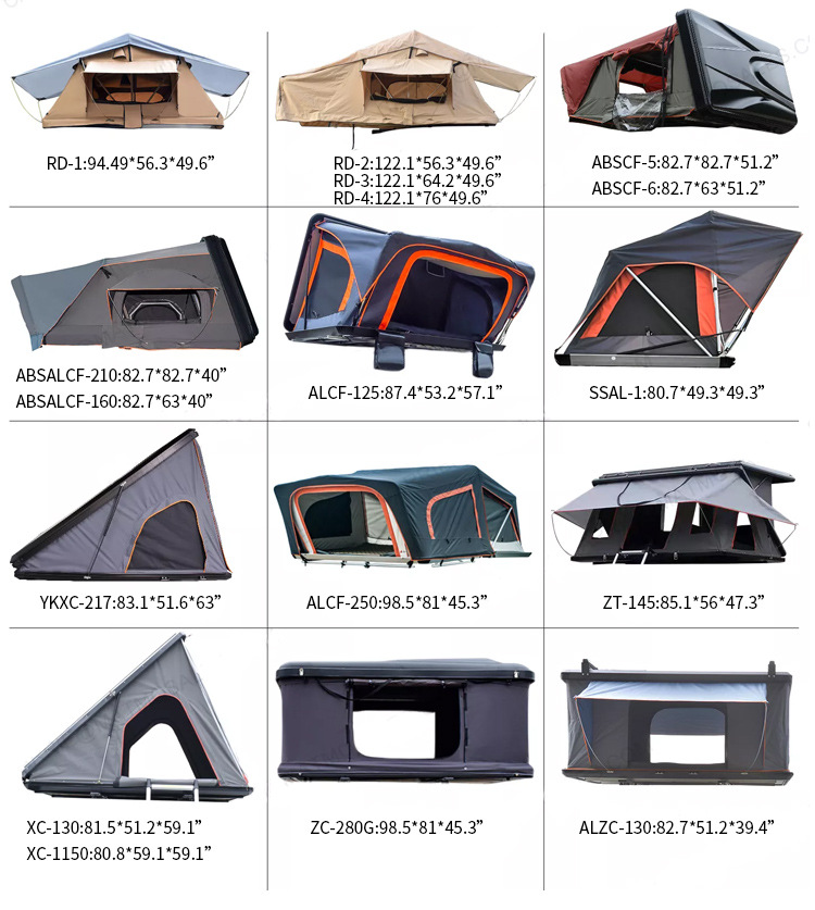 Factory Wholesale Family Self-Driving Camping Polyester Cotton Roof Tent Outdoor Waterproof and Windproof Hard Shell Car Tent