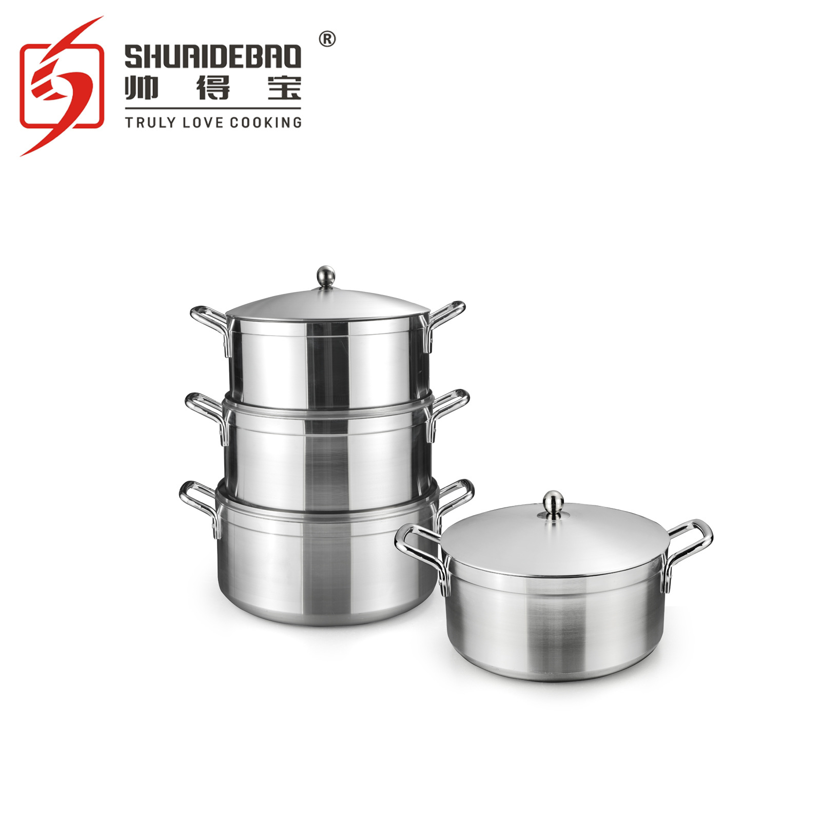FUENTE Olla de aluminio transfronteriza de fábrica 16-28cm olla de lijado adelgazada hogar comercial Hotel utensilios de cocina olla de aluminio traje