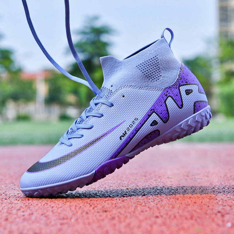 Cross-border new high-top football shoes for men and women broken nails tf students AG long nails competition training sports football shoes non-slip