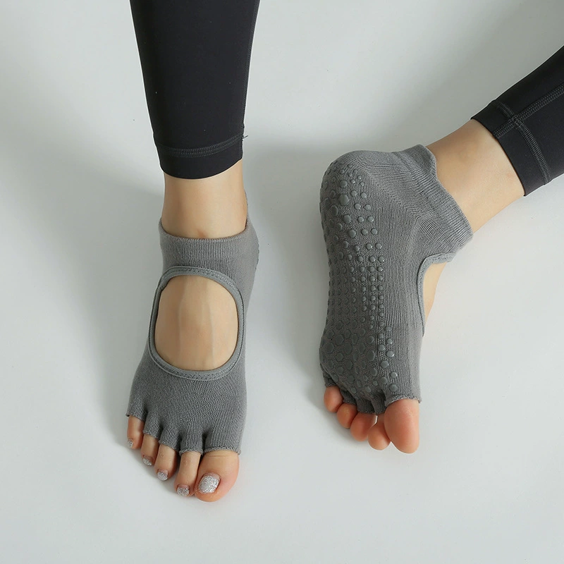 Colored yoga clothing, non-slip socks, backless, combed cotton